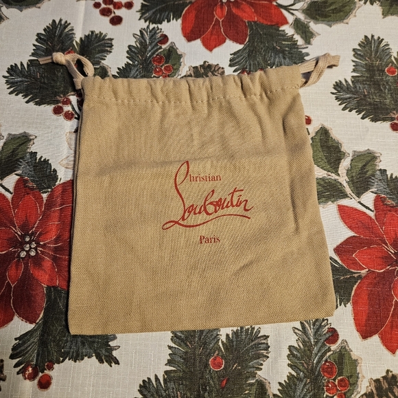 Christian Louboutin Handbags - Christian Louboutin Tan Drawstring Dust Bag 8" x 8"